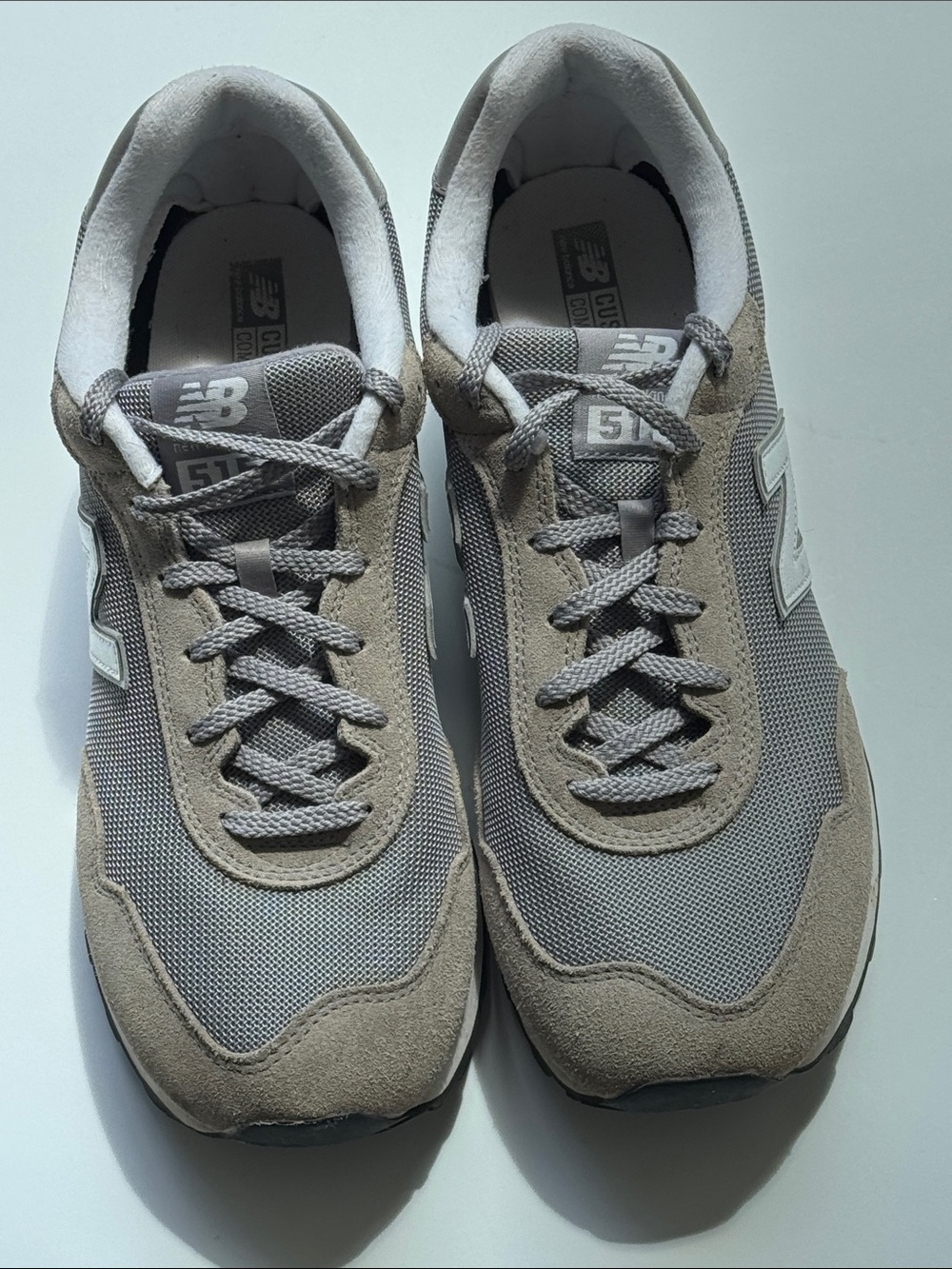New Balance 515 Men's 11 Grey Suede & Mesh Athletic Sneakers - Light Grey/Taupe